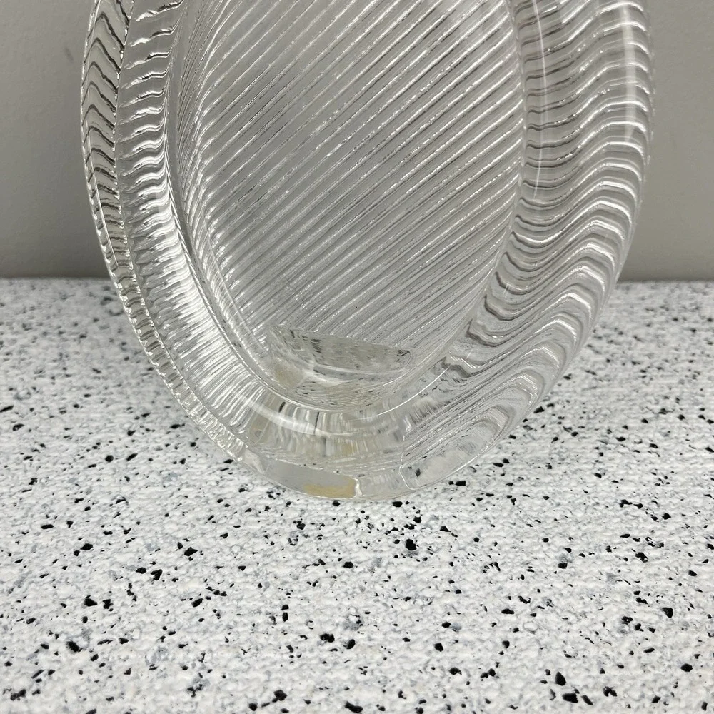 Vintage 80s 90s Mikasa Crystal Chunky Glass Oval Picture Frame 6.5